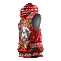 Give Your Heart Pitbull Dog Christmas Sleeveless Hoodie Xmas Holiday Patterns - Wonder Print Shop