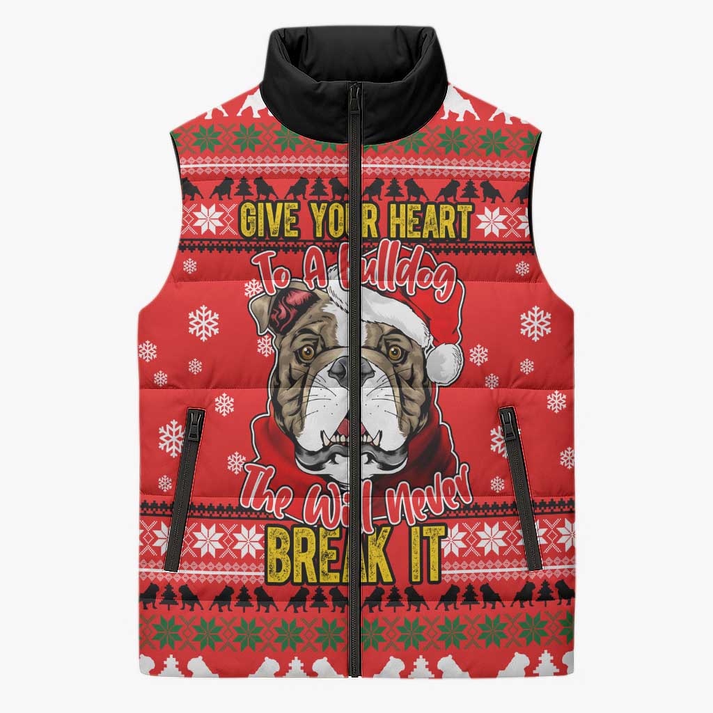 Give Your Heart Pitbull Dog Christmas Sleeveless Puffer Jacket Xmas Holiday Patterns - Wonder Print Shop
