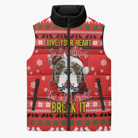Give Your Heart Pitbull Dog Christmas Sleeveless Puffer Jacket Xmas Holiday Patterns - Wonder Print Shop