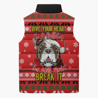 Give Your Heart Pitbull Dog Christmas Sleeveless Puffer Jacket Xmas Holiday Patterns - Wonder Print Shop