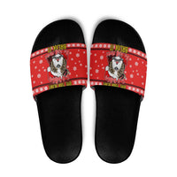 Give Your Heart Pitbull Dog Christmas Slide Sandals Xmas Holiday Patterns - Wonder Print Shop