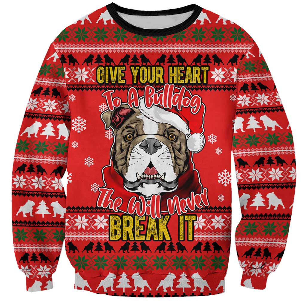 Give Your Heart Pitbull Dog Christmas Sweatshirt Xmas Holiday Patterns - Wonder Print Shop
