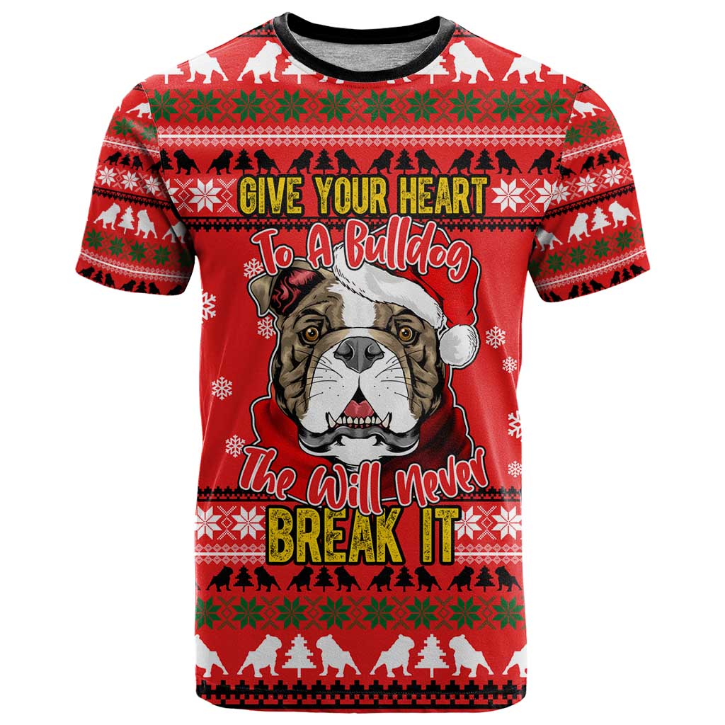 Give Your Heart Pitbull Dog Christmas T Shirt Xmas Holiday Patterns - Wonder Print Shop