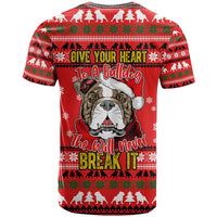 Give Your Heart Pitbull Dog Christmas T Shirt Xmas Holiday Patterns - Wonder Print Shop