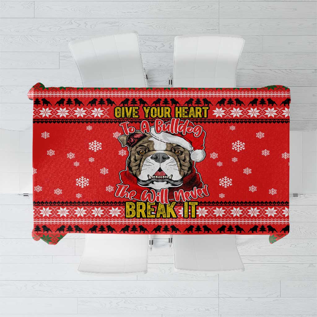 Give Your Heart Pitbull Dog Christmas Tablecloth Xmas Holiday Patterns - Wonder Print Shop