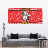 Give Your Heart Pitbull Dog Christmas Tapestry Xmas Holiday Patterns - Wonder Print Shop