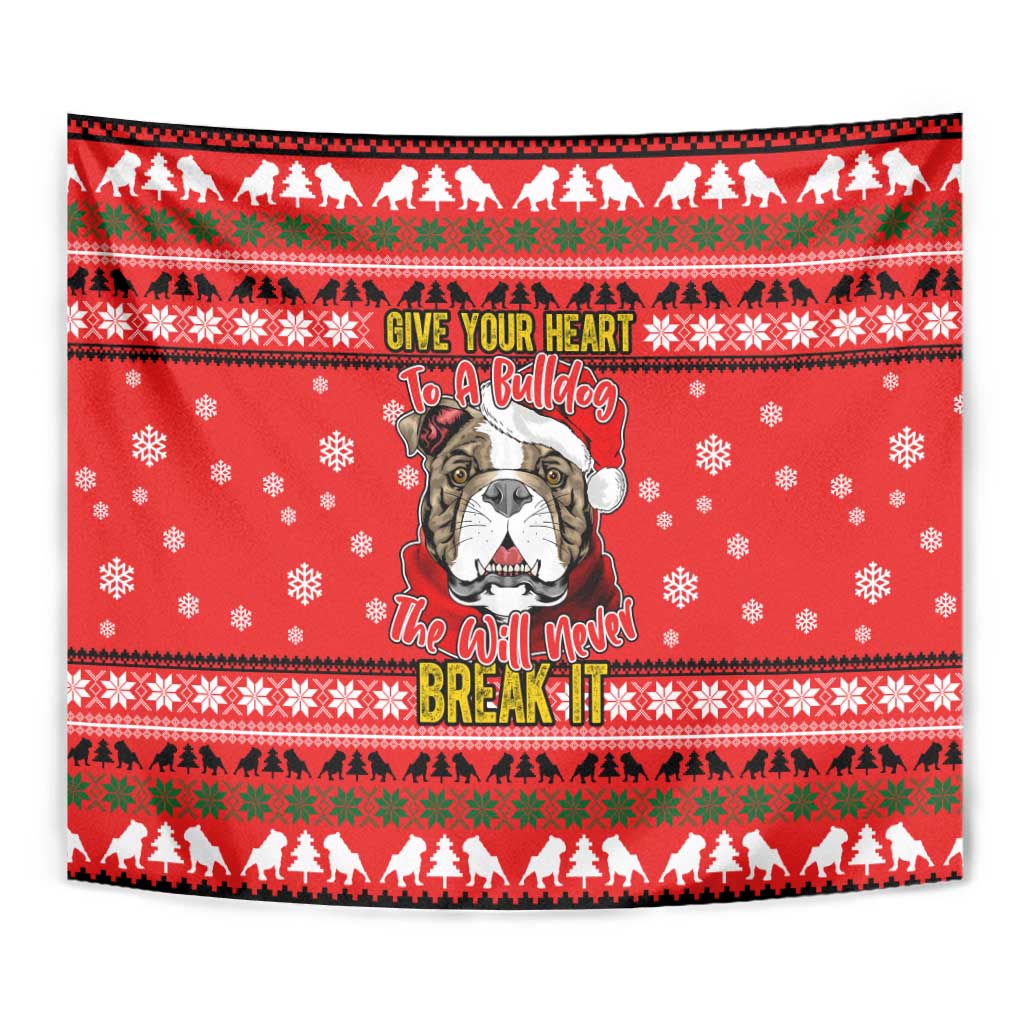 Give Your Heart Pitbull Dog Christmas Tapestry Xmas Holiday Patterns - Wonder Print Shop