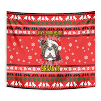 Give Your Heart Pitbull Dog Christmas Tapestry Xmas Holiday Patterns - Wonder Print Shop