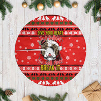 Give Your Heart Pitbull Dog Christmas Tree Skirt Xmas Holiday Patterns - Wonder Print Shop