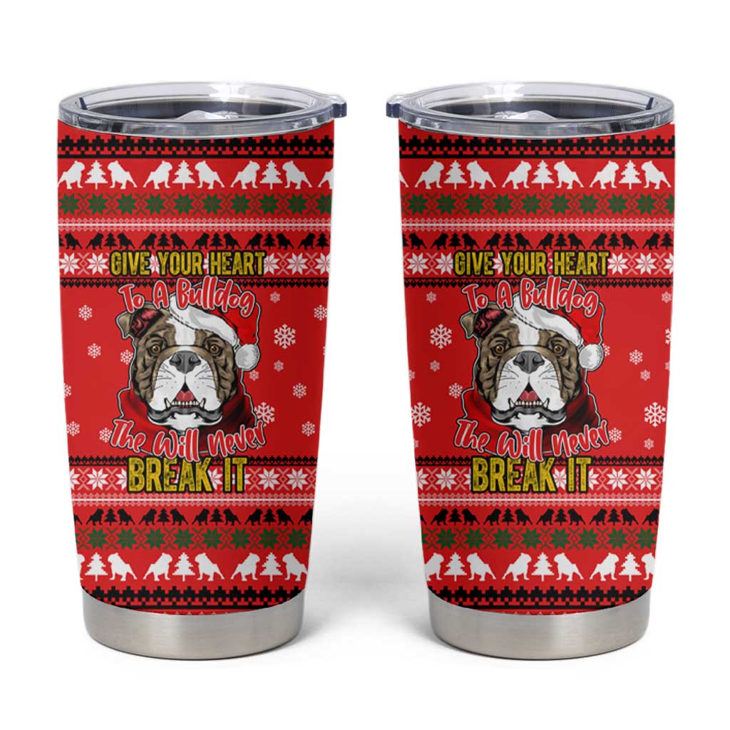 Give Your Heart Pitbull Dog Christmas Tumbler Cup Xmas Holiday Patterns - Wonder Print Shop