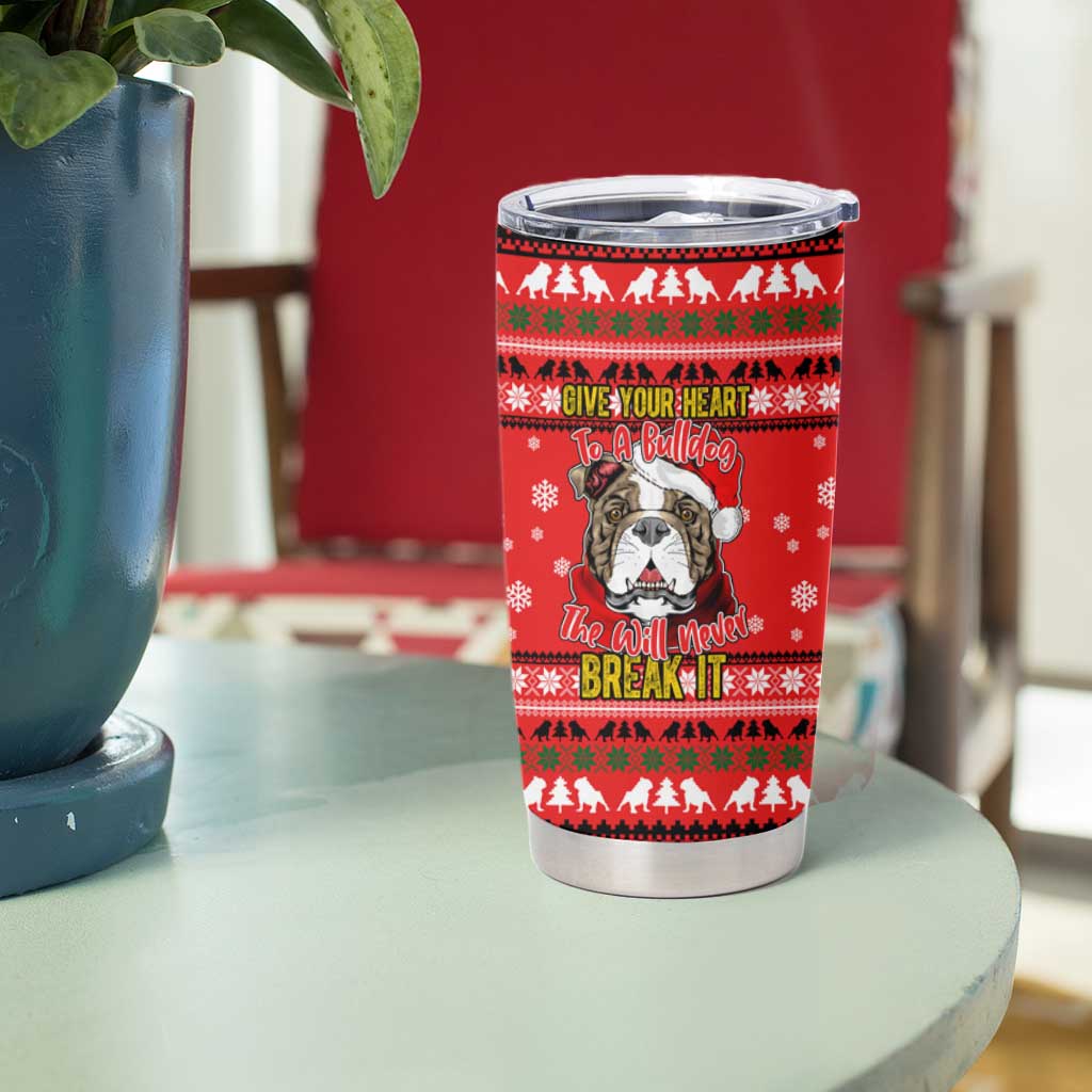 Give Your Heart Pitbull Dog Christmas Tumbler Cup Xmas Holiday Patterns - Wonder Print Shop