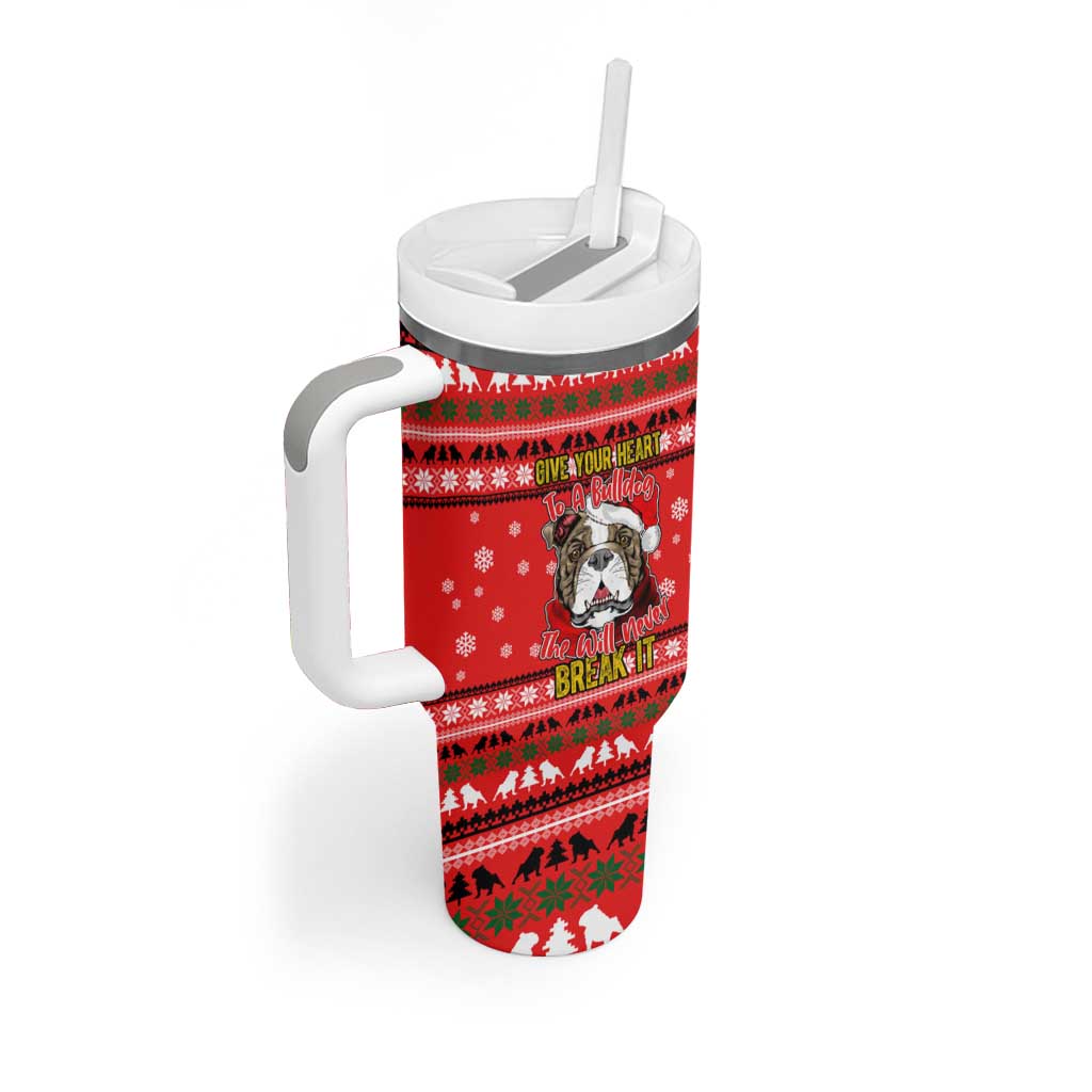 Give Your Heart Pitbull Dog Christmas Tumbler With Handle Xmas Holiday Patterns - Wonder Print Shop