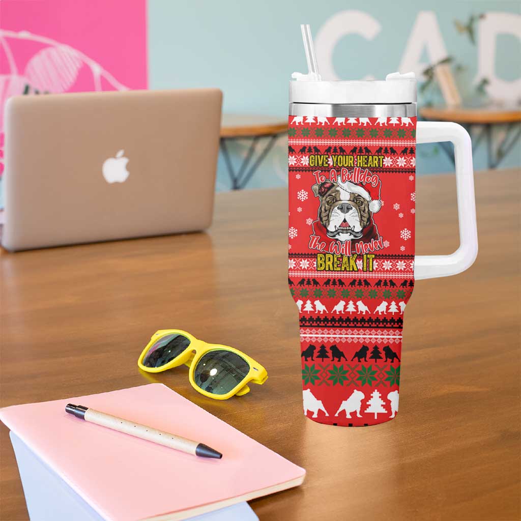 Give Your Heart Pitbull Dog Christmas Tumbler With Handle Xmas Holiday Patterns - Wonder Print Shop