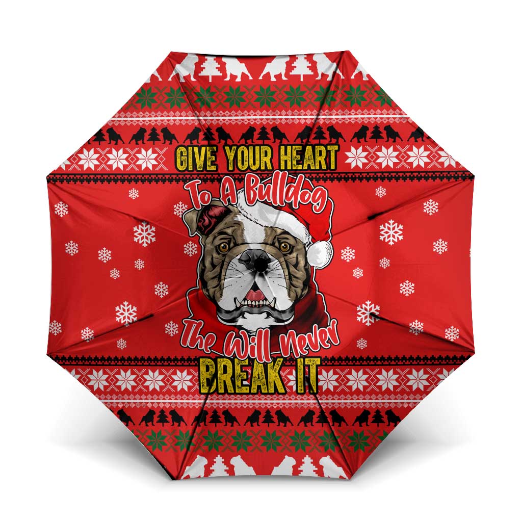 Give Your Heart Pitbull Dog Christmas Umbrella Xmas Holiday Patterns - Wonder Print Shop
