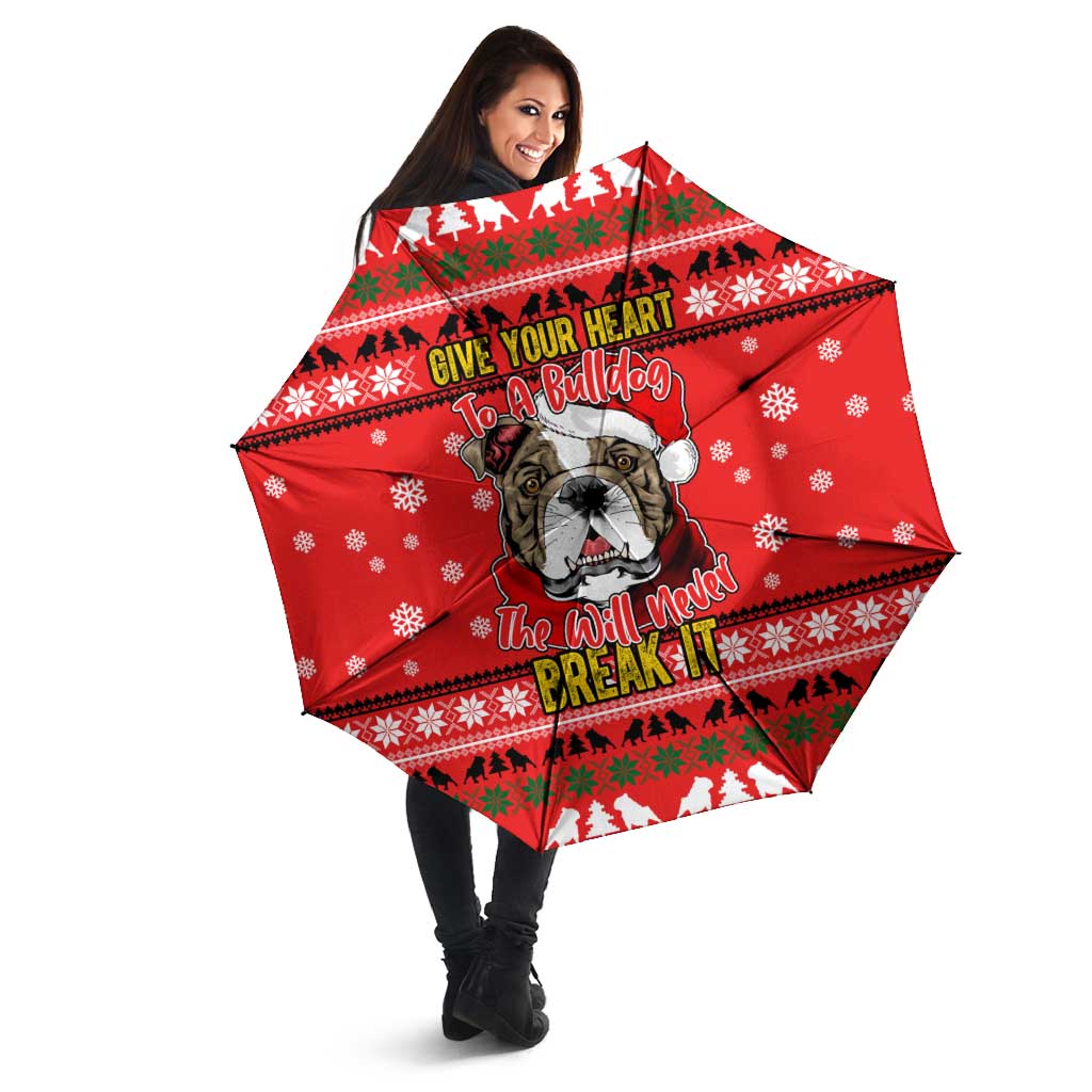 Give Your Heart Pitbull Dog Christmas Umbrella Xmas Holiday Patterns - Wonder Print Shop