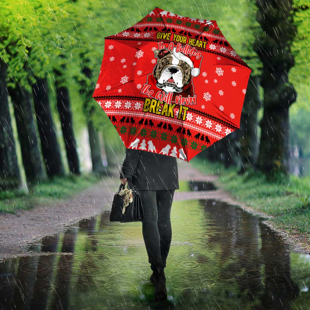 Give Your Heart Pitbull Dog Christmas Umbrella Xmas Holiday Patterns - Wonder Print Shop