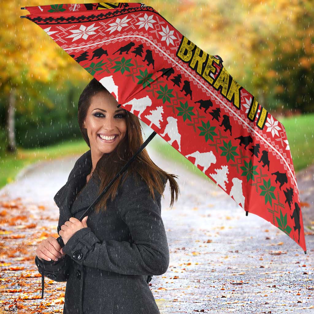 Give Your Heart Pitbull Dog Christmas Umbrella Xmas Holiday Patterns - Wonder Print Shop