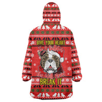 Give Your Heart Pitbull Dog Christmas Wearable Blanket Hoodie Xmas Holiday Patterns - Wonder Print Shop