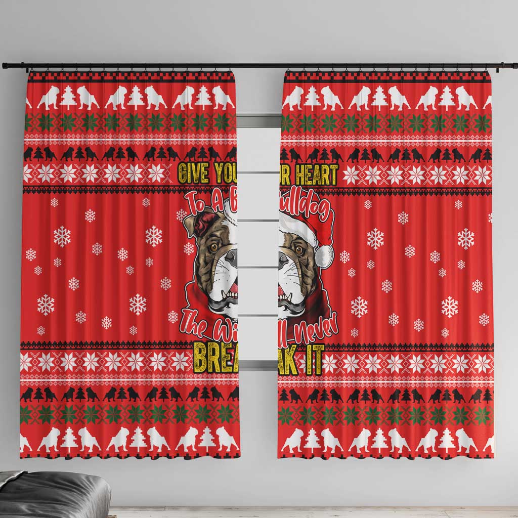 Give Your Heart Pitbull Dog Christmas Window Curtain Xmas Holiday Patterns - Wonder Print Shop