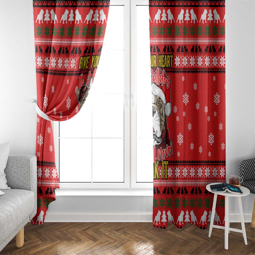 Give Your Heart Pitbull Dog Christmas Window Curtain Xmas Holiday Patterns - Wonder Print Shop