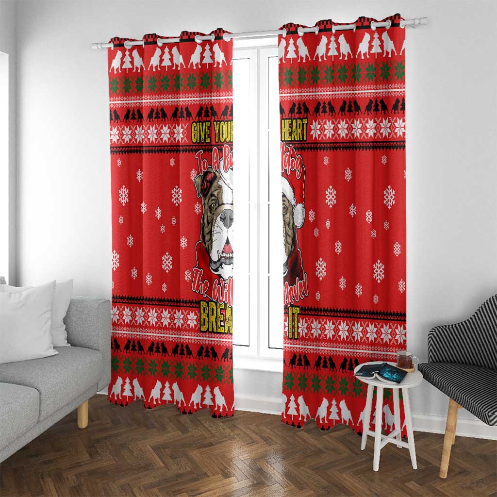 Give Your Heart Pitbull Dog Christmas Window Curtain Xmas Holiday Patterns - Wonder Print Shop
