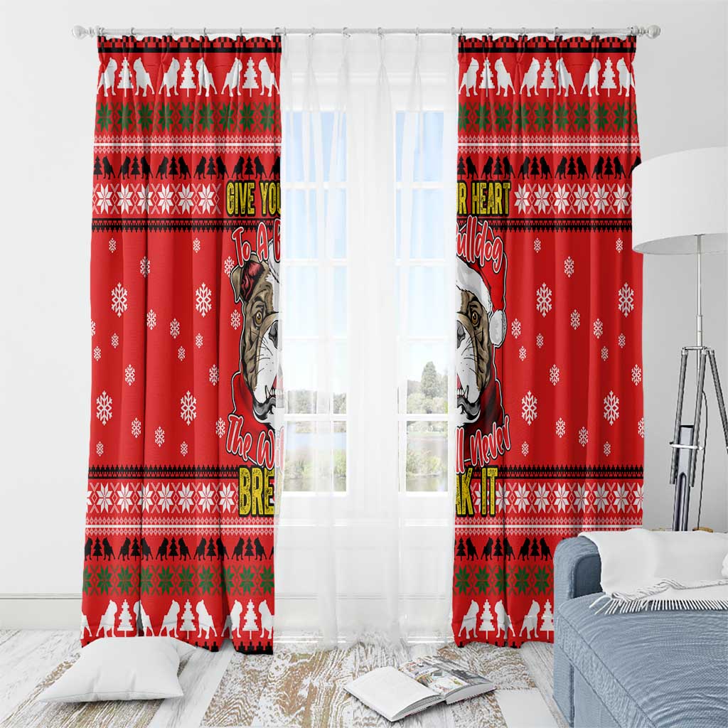 Give Your Heart Pitbull Dog Christmas Window Curtain Xmas Holiday Patterns - Wonder Print Shop