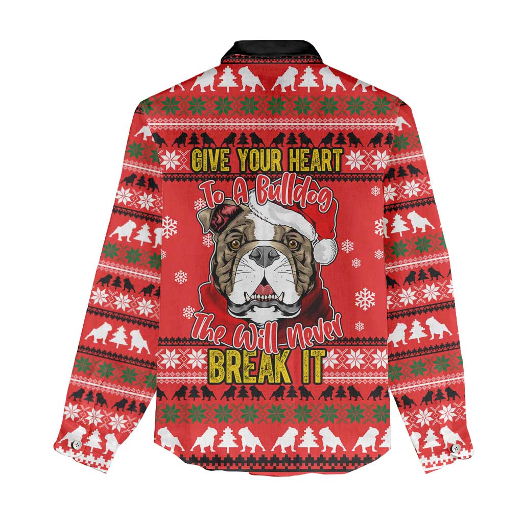 Give Your Heart Pitbull Dog Christmas Women Casual Shirt Xmas Holiday Patterns - Wonder Print Shop