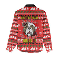 Give Your Heart Pitbull Dog Christmas Women Casual Shirt Xmas Holiday Patterns - Wonder Print Shop
