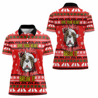 Give Your Heart Pitbull Dog Christmas Women Polo Shirt Xmas Holiday Patterns - Wonder Print Shop