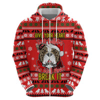 Give Your Heart Pitbull Dog Christmas Zip Hoodie Xmas Holiday Patterns - Wonder Print Shop