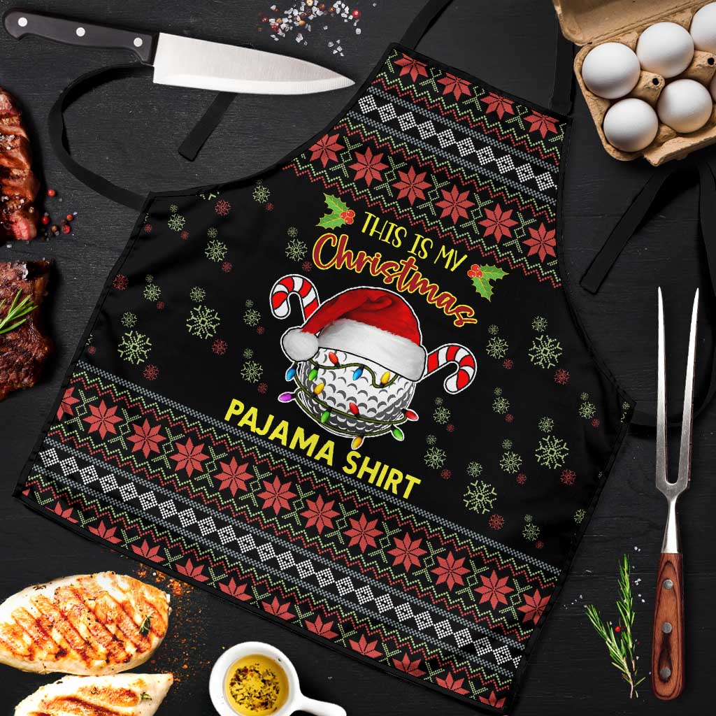 Golf Pajama Christmas Apron Xmas Holiday Patterns - Wonder Print Shop