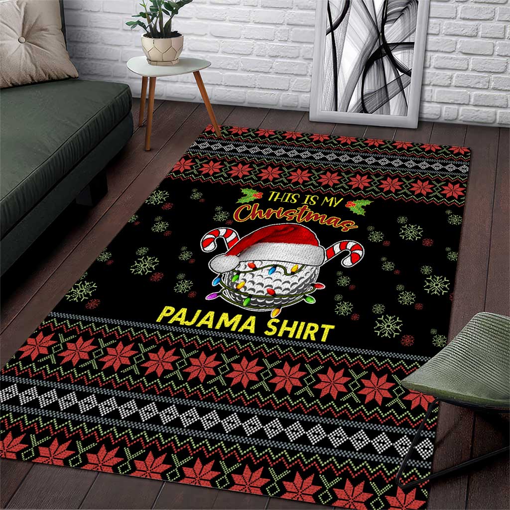 Golf Pajama Christmas Area Rug Xmas Holiday Patterns - Wonder Print Shop