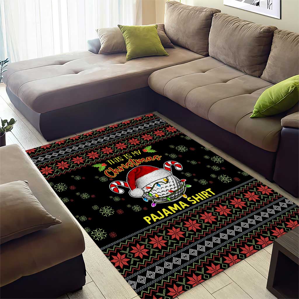 Golf Pajama Christmas Area Rug Xmas Holiday Patterns - Wonder Print Shop
