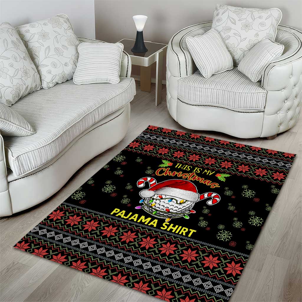 Golf Pajama Christmas Area Rug Xmas Holiday Patterns - Wonder Print Shop