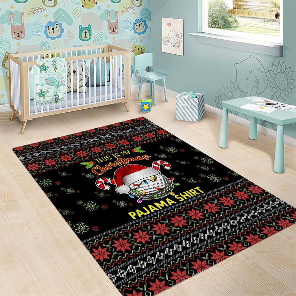 Golf Pajama Christmas Area Rug Xmas Holiday Patterns - Wonder Print Shop