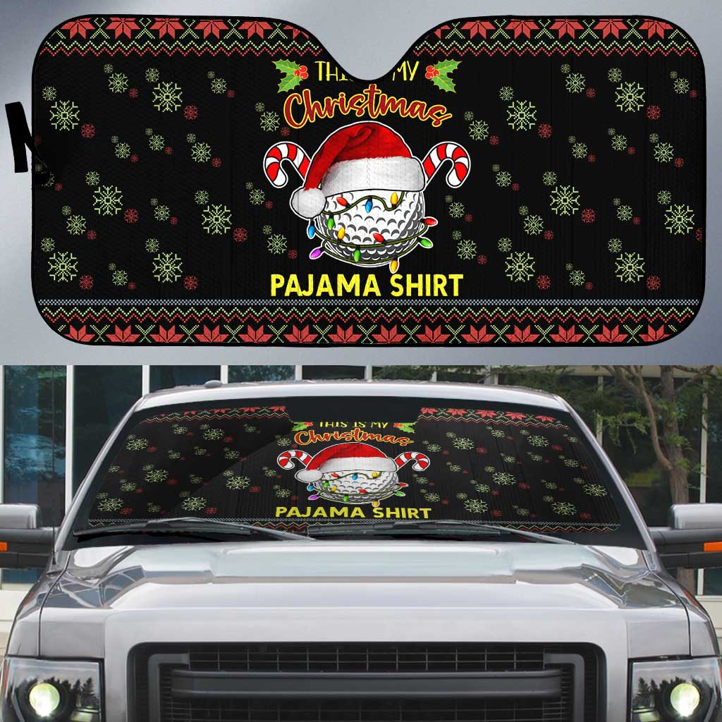 Golf Pajama Christmas Auto Sun Shade Xmas Holiday Patterns - Wonder Print Shop