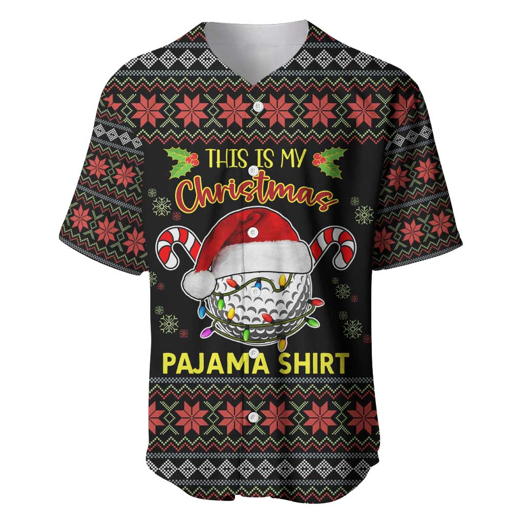 Golf Pajama Christmas Baseball Jersey Xmas Holiday Patterns - Wonder Print Shop