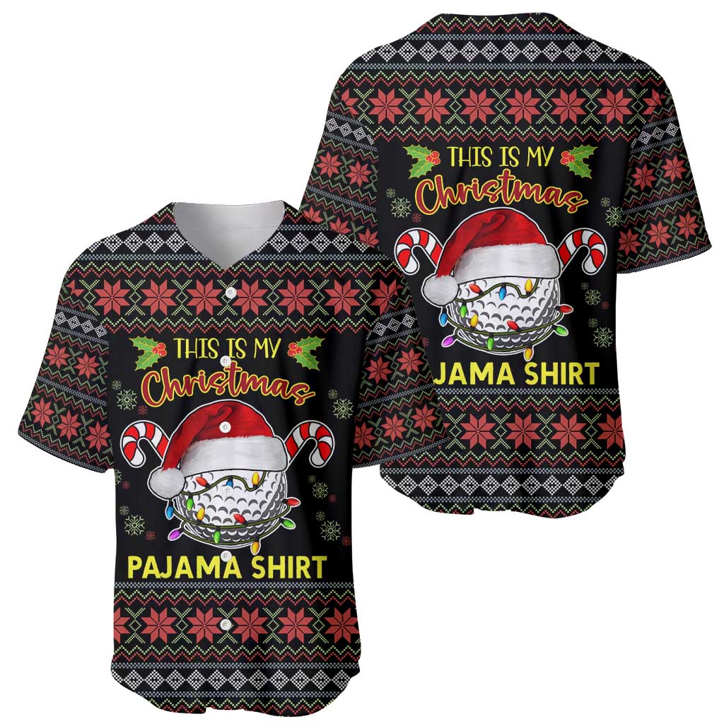 Golf Pajama Christmas Baseball Jersey Xmas Holiday Patterns - Wonder Print Shop