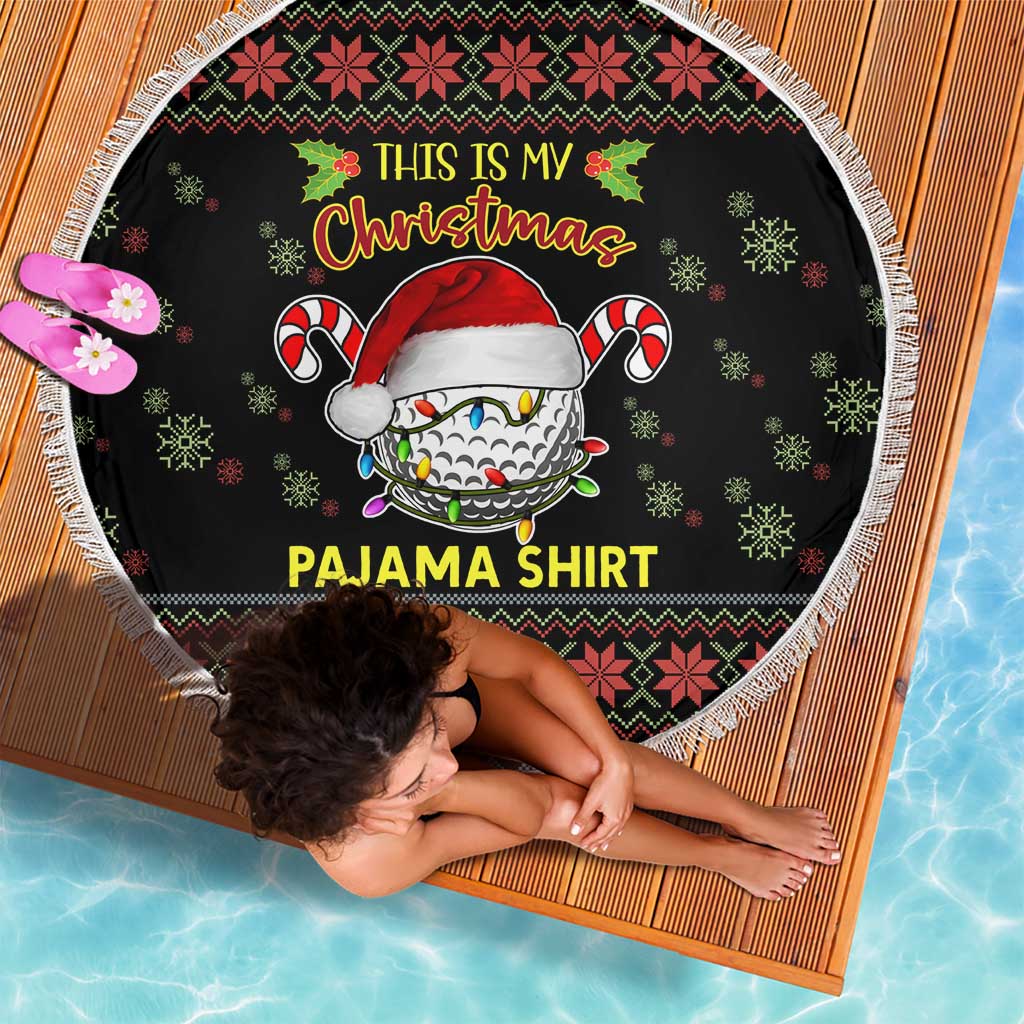 Golf Pajama Christmas Beach Blanket Xmas Holiday Patterns - Wonder Print Shop