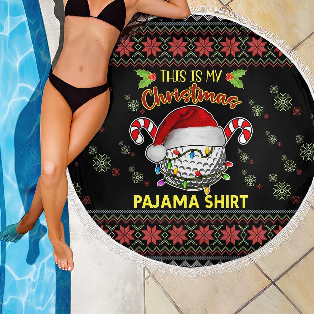 Golf Pajama Christmas Beach Blanket Xmas Holiday Patterns - Wonder Print Shop