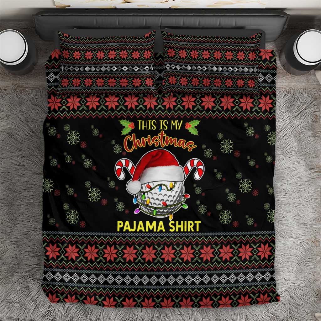 Golf Pajama Christmas Bedding Set Xmas Holiday Patterns - Wonder Print Shop