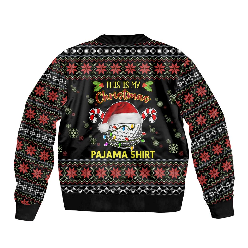 Golf Pajama Christmas Bomber Jacket Xmas Holiday Patterns - Wonder Print Shop