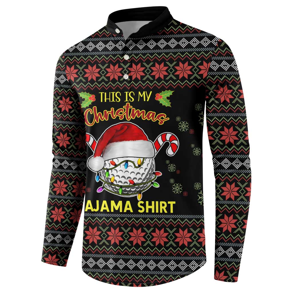 Golf Pajama Christmas Button Sweatshirt Xmas Holiday Patterns - Wonder Print Shop