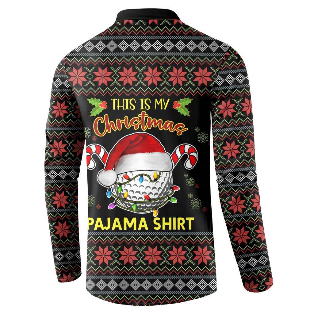 Golf Pajama Christmas Button Sweatshirt Xmas Holiday Patterns - Wonder Print Shop