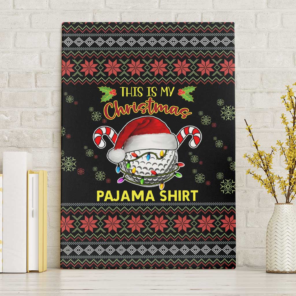 Golf Pajama Christmas Canvas Wall Art Xmas Holiday Patterns - Wonder Print Shop