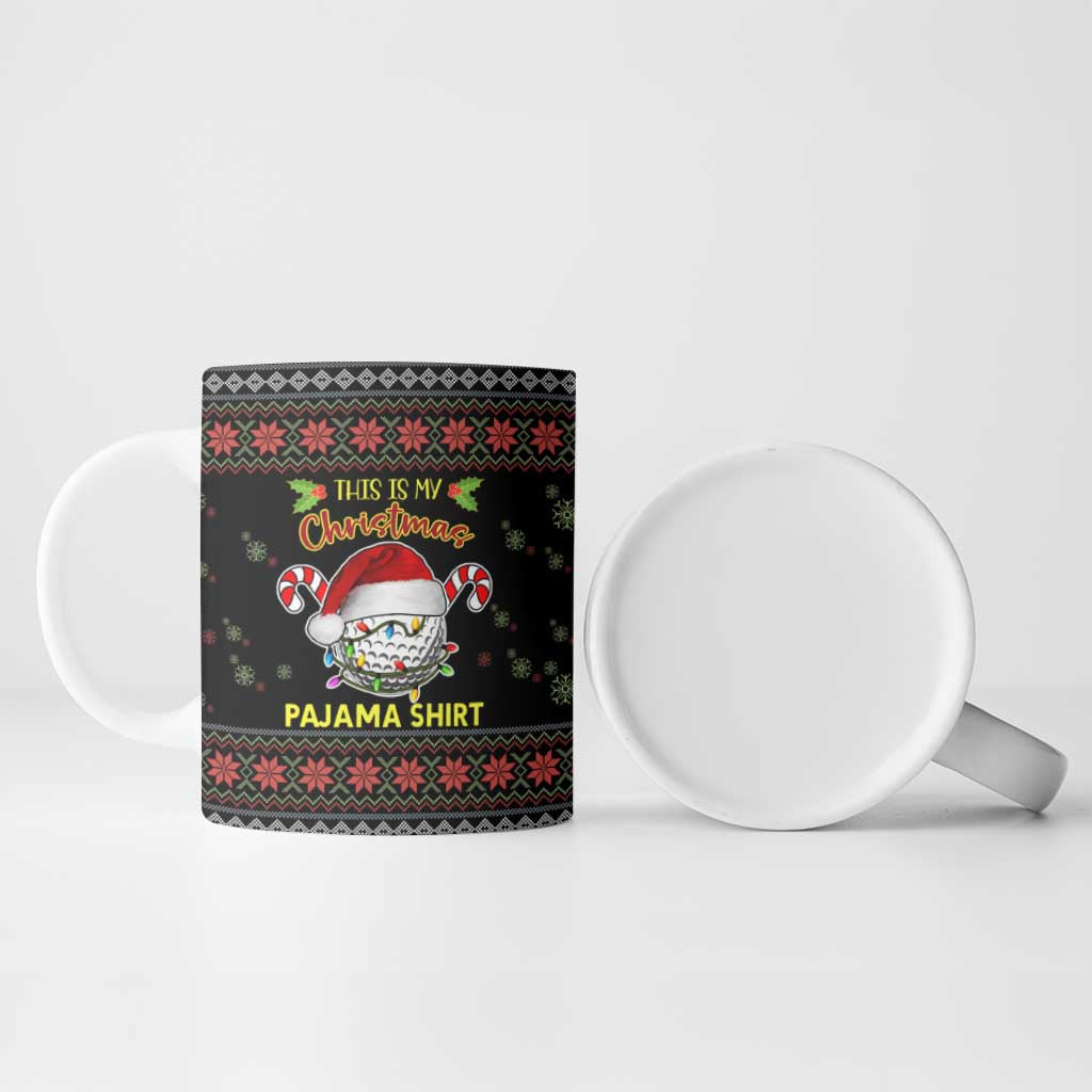 Golf Pajama Christmas Ceramic Mug Xmas Holiday Patterns - Wonder Print Shop