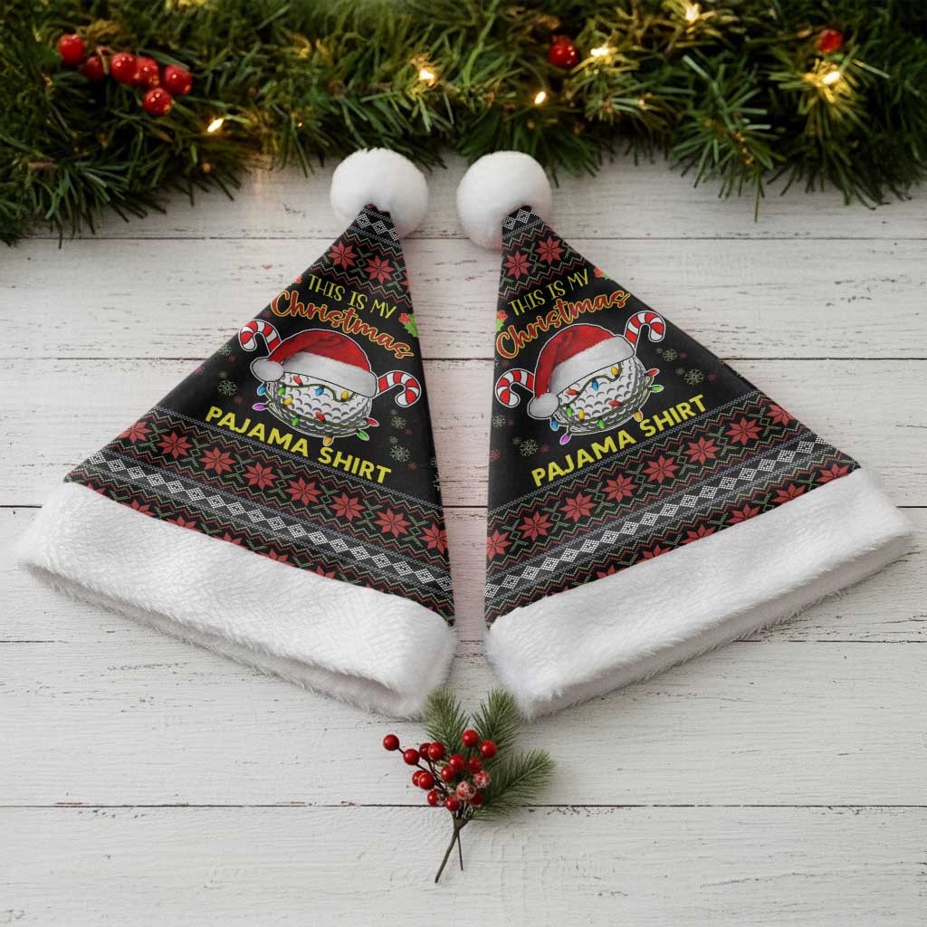 Golf Pajama Christmas Santa Hat Xmas Holiday Patterns - Wonder Print Shop