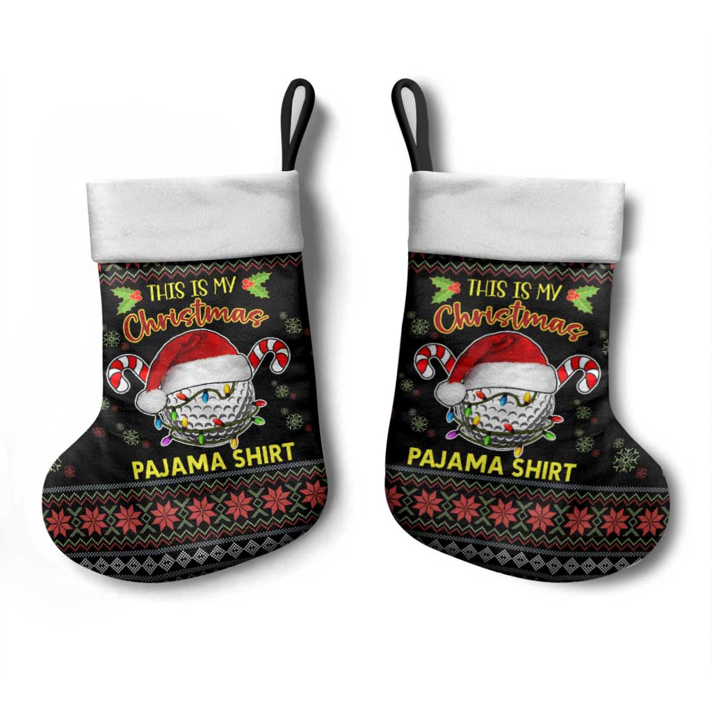 Golf Pajama Christmas Stocking Xmas Holiday Patterns - Wonder Print Shop