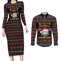 Golf Pajama Christmas Couples Matching Long Sleeve Bodycon Dress and Long Sleeve Button Shirt Xmas Holiday Patterns - Wonder Print Shop