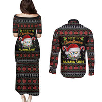 Golf Pajama Christmas Couples Matching Puletasi and Long Sleeve Button Shirt Xmas Holiday Patterns - Wonder Print Shop